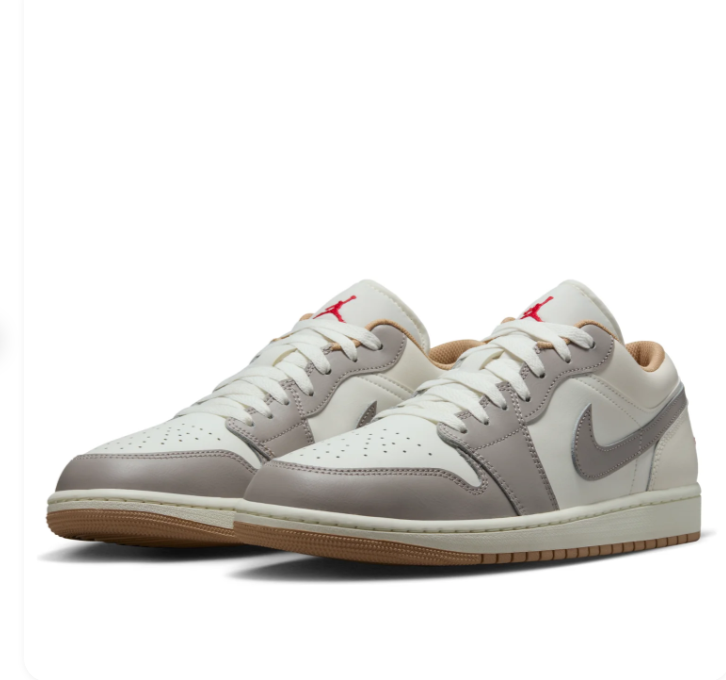 Air Jordan 1 Low 'Sail Fire Red College Grey' 553558-169